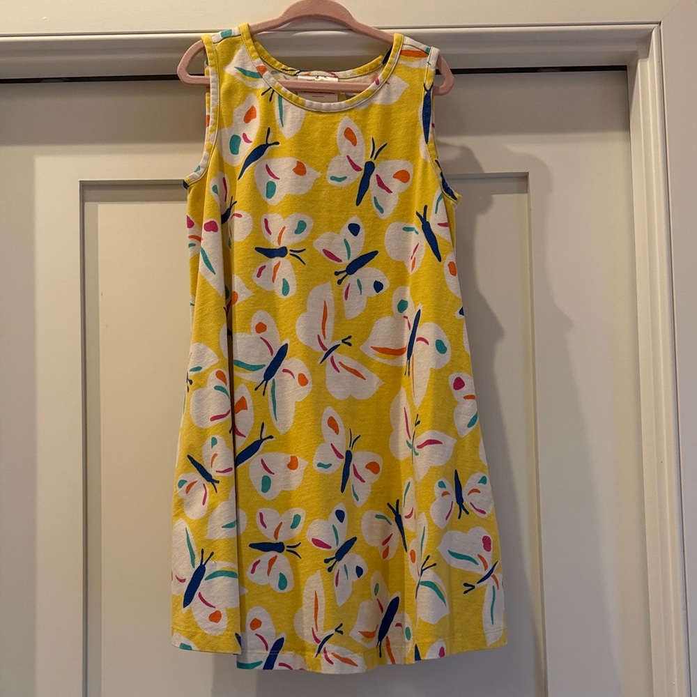 Hanna Andersson Yellow Butterfly Tank Dress